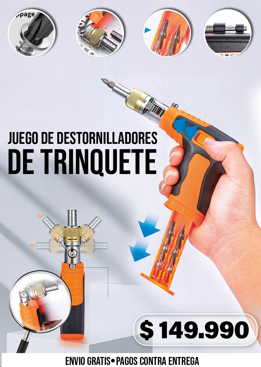 JUEGO DE DESTORNILLADORES DE TRINQUETE