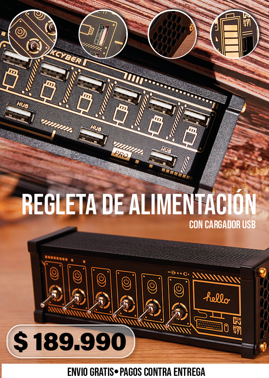 REGLETA DE ALIMENTACIÓN CON CARGADOR USB